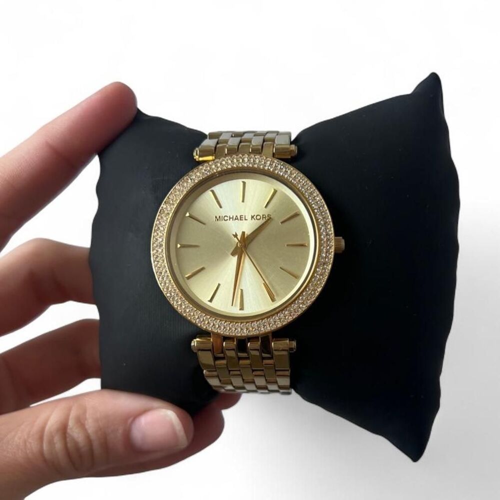 Gold Michael Kors Rhinestone Bezel Watch MK-3191